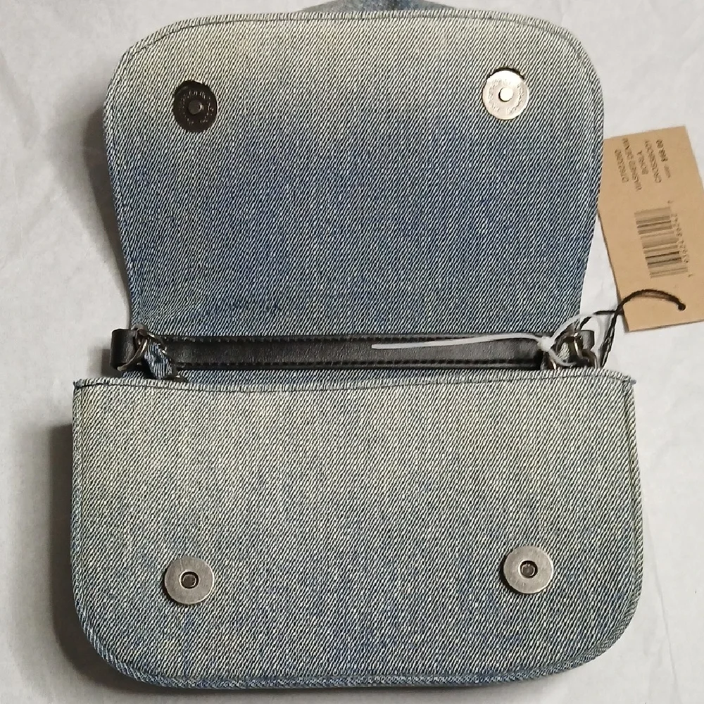 Steve Madden Washed Blue Denim Borla Crossbody - Picture 4 of 16